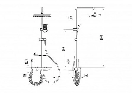 Душевая стойка Ceruttispa LORETO от магазина Vanna-Vanna.ru!