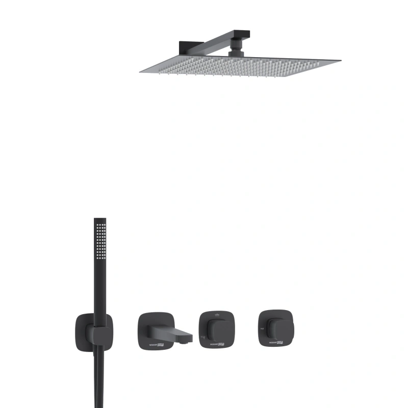 Душевой комплект WasserKRAFT Nuthe A9151.265.315.219.162.327.242.217 черный Soft-touch от магазина Vanna-Vanna.ru!