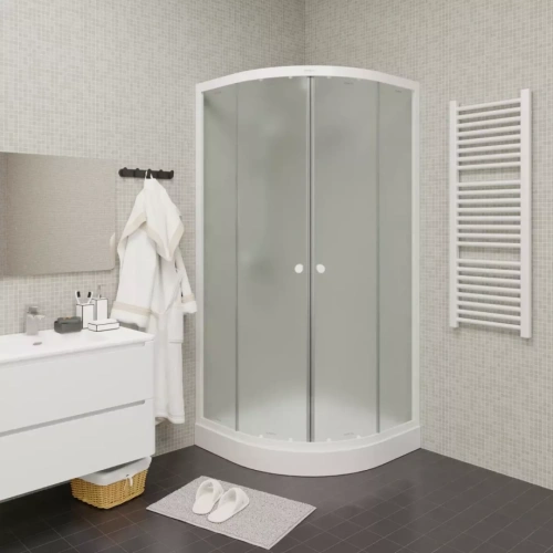 Душевой уголок Parly ZF91 полукруглый 1/4, с низким поддоном, матовое стекло, белый от магазина Vanna-Vanna.ru!
