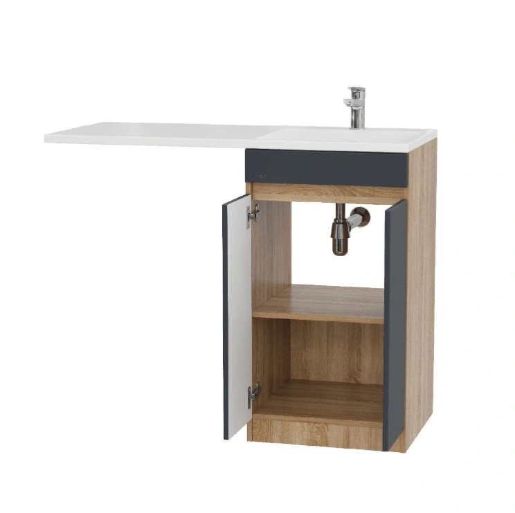 Тумба напольная Onika Милтон Нова 48 с раковиной Марсал 110 под стиральную машину, правая, серая/дуб сонома от магазина Vanna-Vanna.ru!