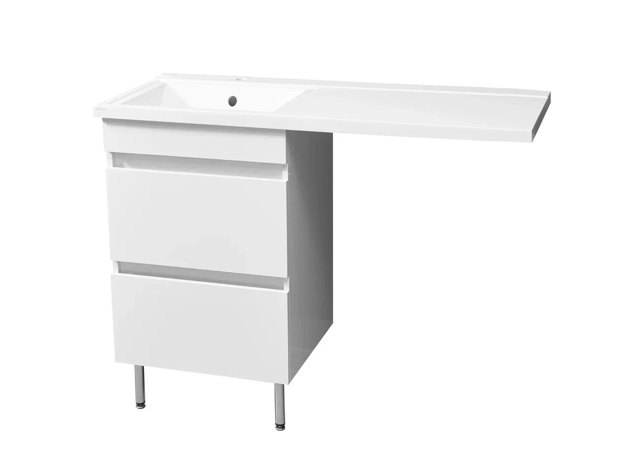 Тумба напольная Stella Polar Мадлен 105 с раковиной Мадлен 105, L, 2 ящика, белый
