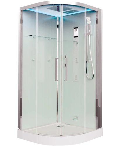 Душевая кабина Timo Premium IMPI (100*100*220), стульчик прозрачный от магазина Vanna-Vanna.ru!