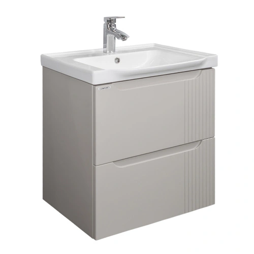 Тумба подвесная Comforty Сидней-60 серый шелк с раковиной CF188057-60 от магазина Vanna-Vanna.ru!
