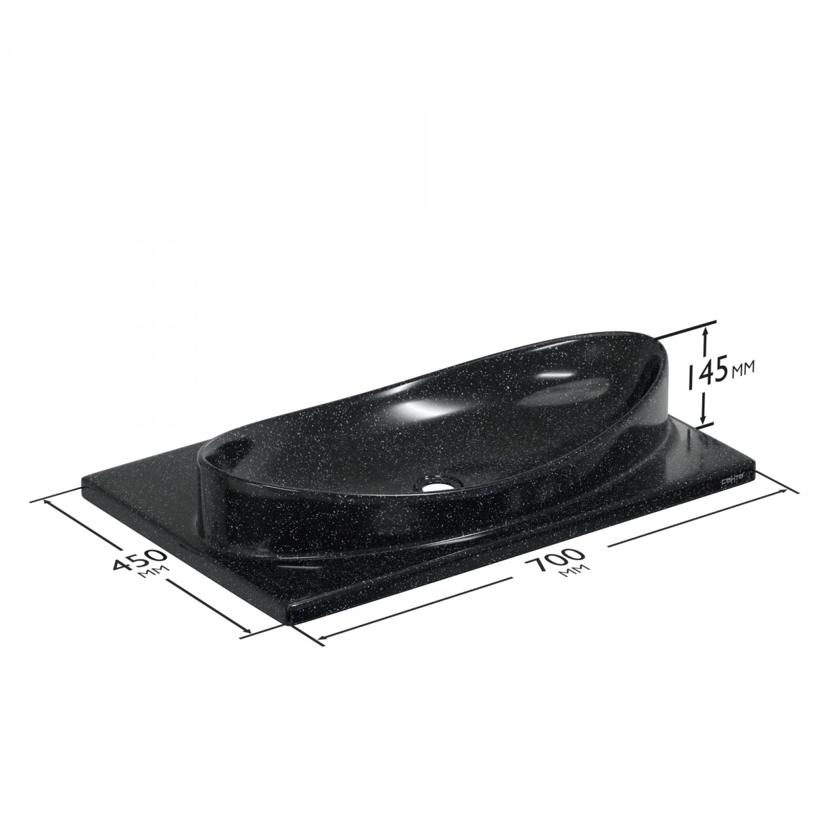 Тумба напольная Санта Альтаир 70 с раковиной Альтаир 70, 2 ящика, графит матовый от магазина Vanna-Vanna.ru!