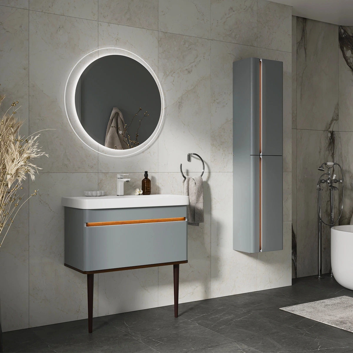 Зеркало EQUIL Elegante D80 с подсветкой, мэйджик от магазина Vanna-Vanna.ru!