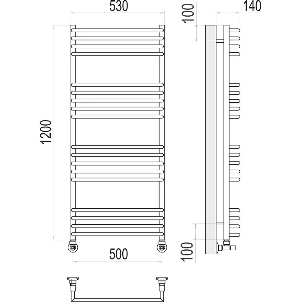 Полотенцесушитель водяной Terminus Арт П18 50х120 от магазина Vanna-Vanna.ru!