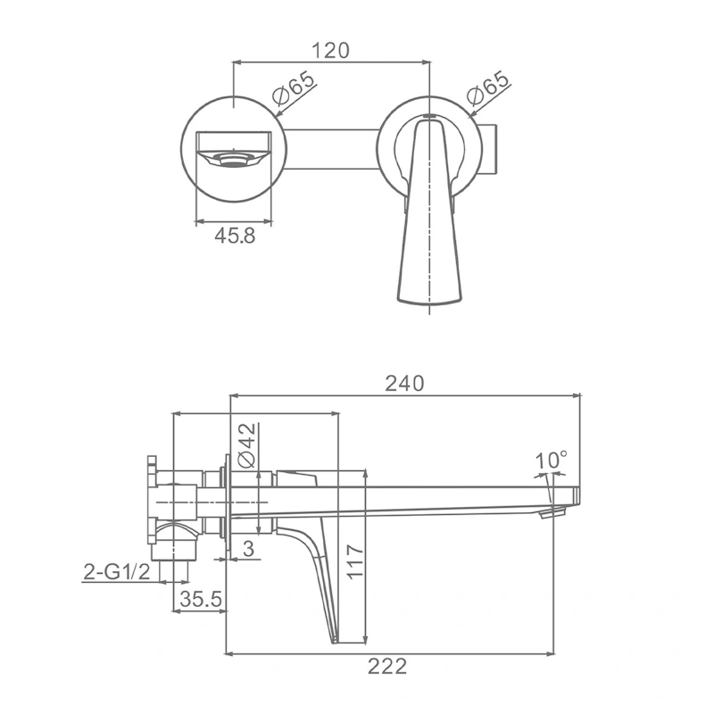 Смеситель для раковины встраиваемый Raglo R07.11.09, графит от магазина Vanna-Vanna.ru!