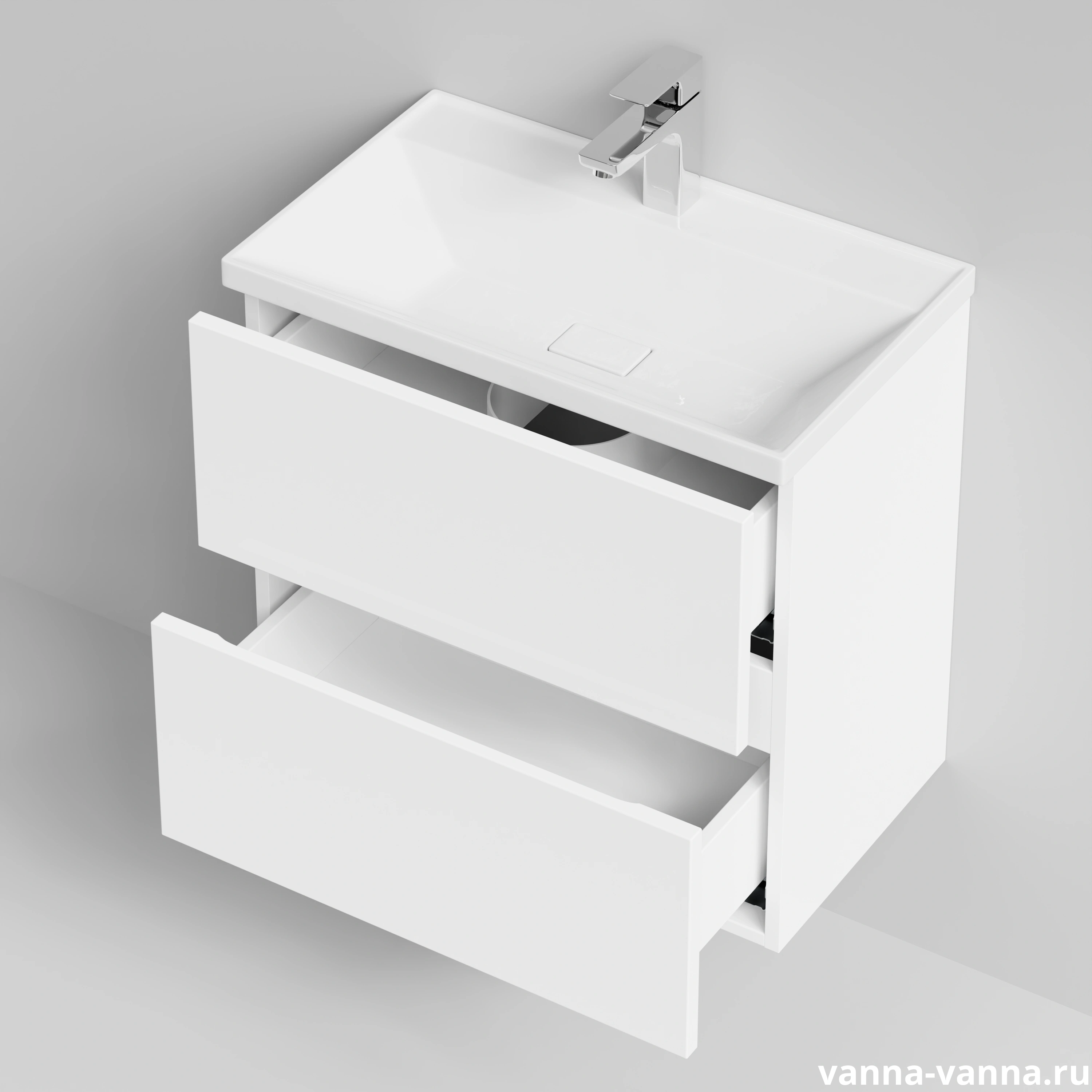 Тумба подвесная Vod-ok Слим 60 с раковиной Classica Slim 60, белый от магазина Vanna-Vanna.ru!