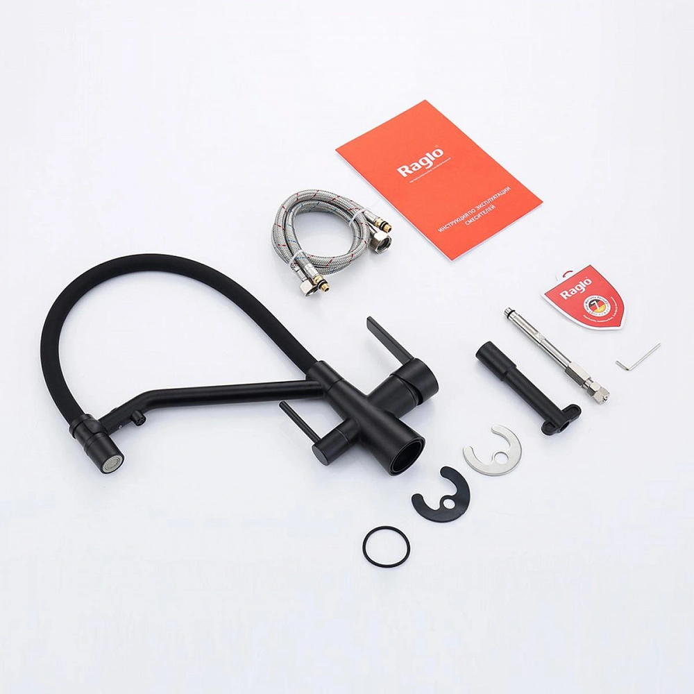 Смеситель для кухни с подключением фильтра Raglo R80.62.06, черный от магазина Vanna-Vanna.ru!