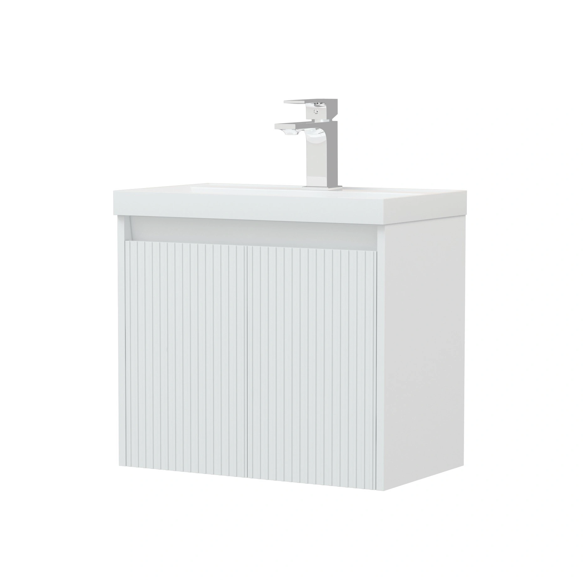 Тумба подвесная Corozo Блисс 60, белый, с раковиной Classica Slim 60 от магазина Vanna-Vanna.ru!