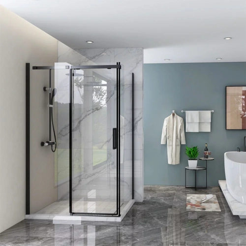 Душевой угол Veconi Rovigo RV-070, 1600х1000х1950, черный, стекло прозрачное от магазина Vanna-Vanna.ru!