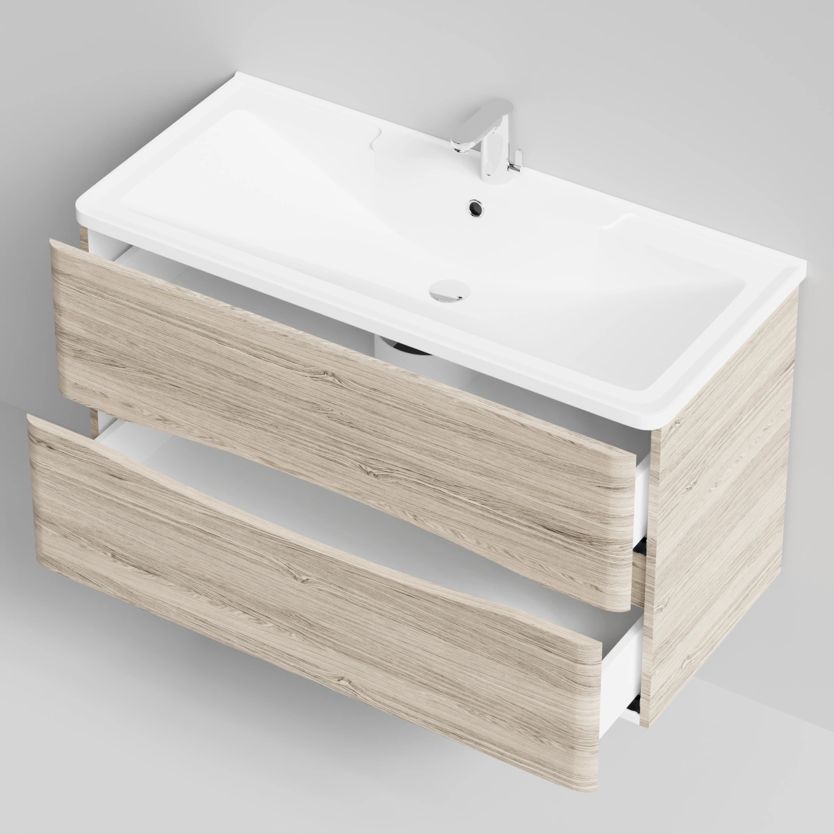 Тумба с раковиной Vod-ok Адель 100  подвесная, Дубослив ореховый светлый от магазина Vanna-Vanna.ru!