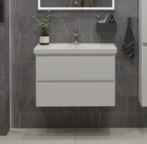 Тумба подвесная SanStar Arista 70 с раковиной Грейс 70, белая