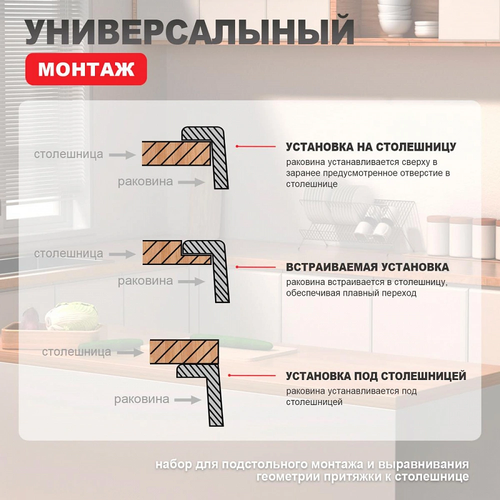 Кухонная мойка Raglo R703.5044.05, комплект, сатин