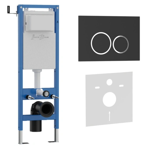 Комплект 2в1 IBERICA BLANCA инсталляция SILENCIO MINI, кнопка смыва ESTI-O черный матовый (IB.001M.822) от магазина Vanna-Vanna.ru!