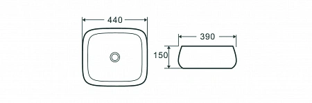 Раковина накладная Terminus Сицилия 440х390х150