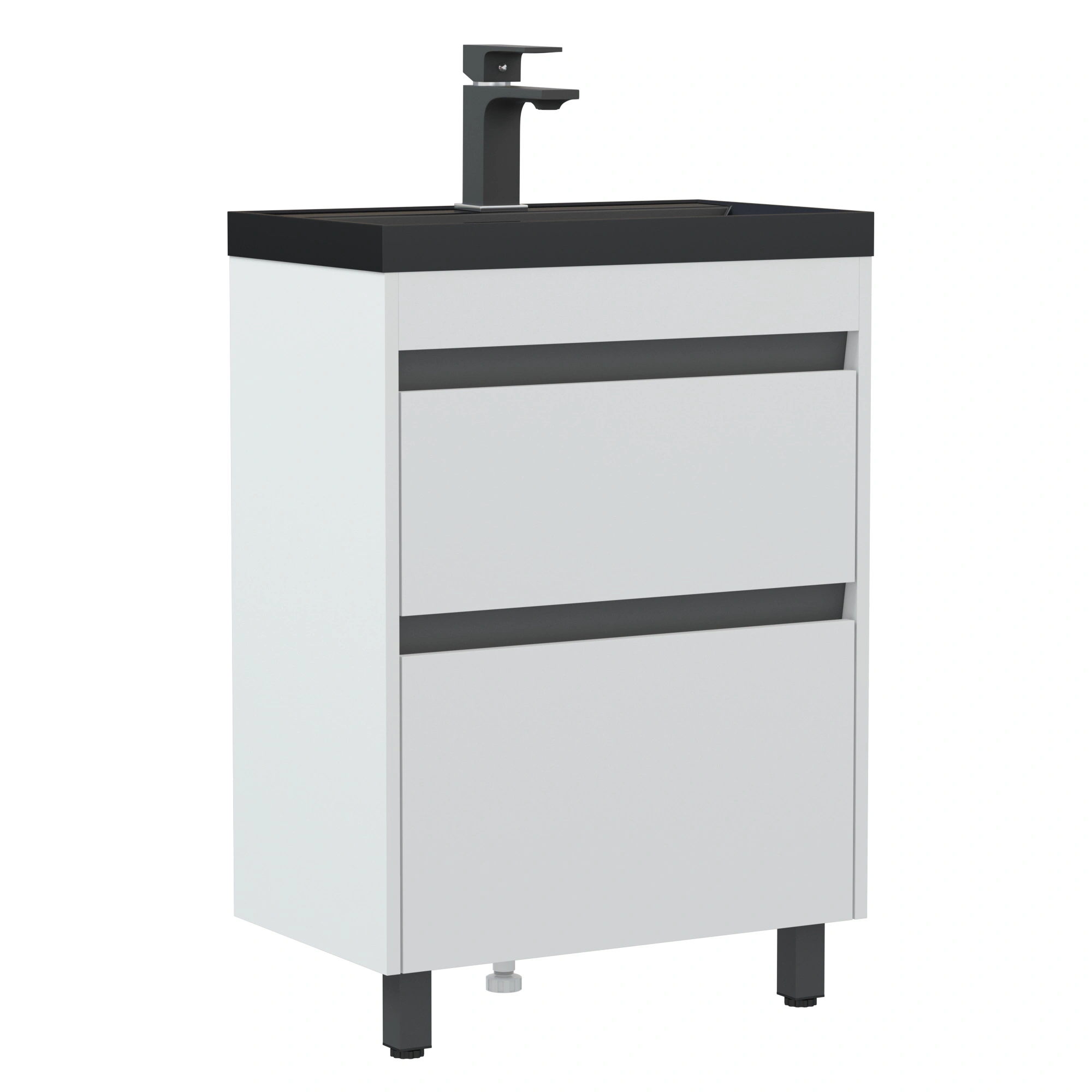 Тумба напольная Corozo Некст 60 Z2, белый матовый, с раковиной Classica Slim 60 от магазина Vanna-Vanna.ru!