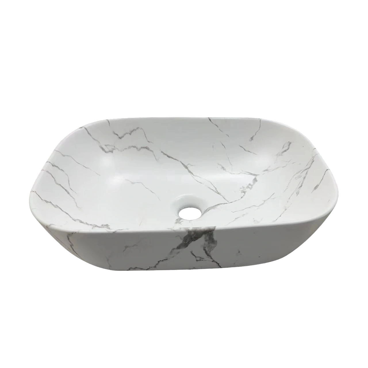 Раковина Ceruttispa CR8217MMW накладная, мрамор матовый белый, прямоугольная 500х395х145 от магазина Vanna-Vanna.ru!