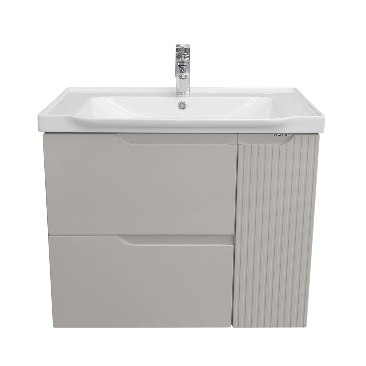 Тумба подвесная Comforty Сидней-80 серый шелк с раковиной CF188057-80 от магазина Vanna-Vanna.ru!