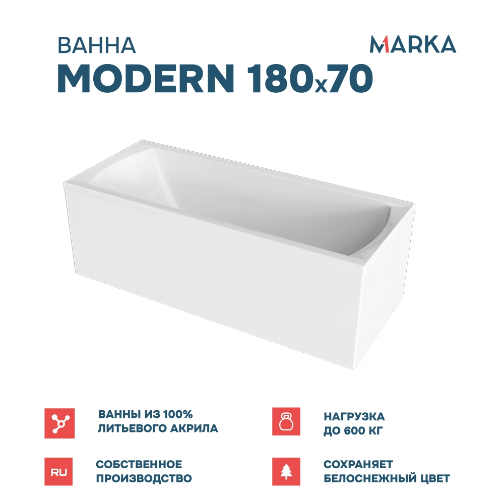 Ванна 1Marka MODERN 180*70 Комплект Премиум от магазина Vanna-Vanna.ru!