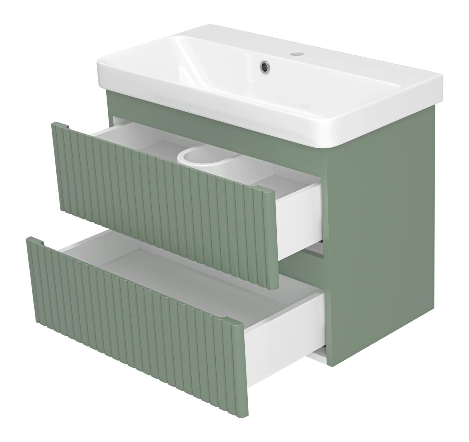 Тумба с раковиной Brevita Victory 70 подвесная, зеленый