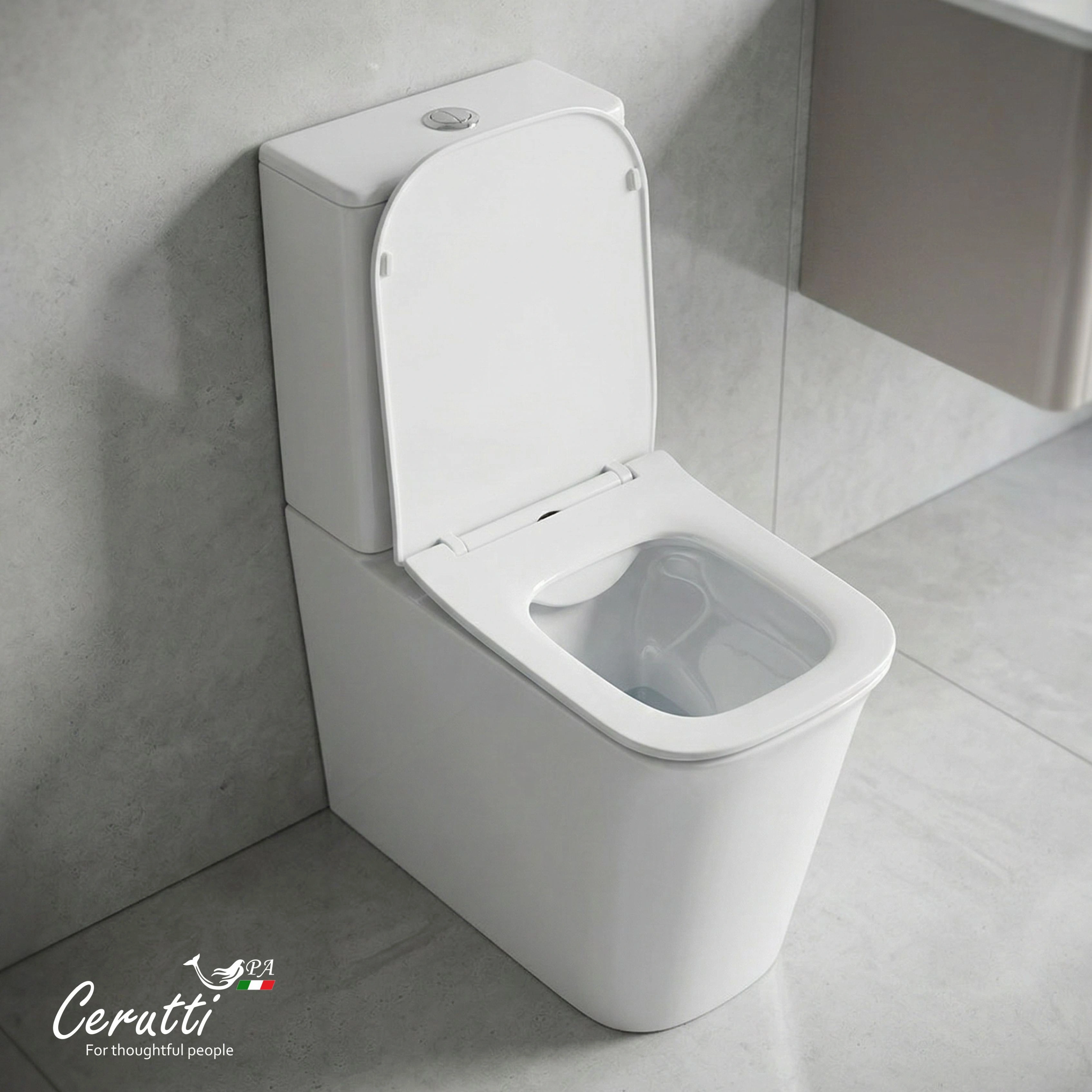 Унитаз напольный Ceruttispa АРНО (ARNO) CT7838 безободковый (620х345х800) от магазина Vanna-Vanna.ru!
