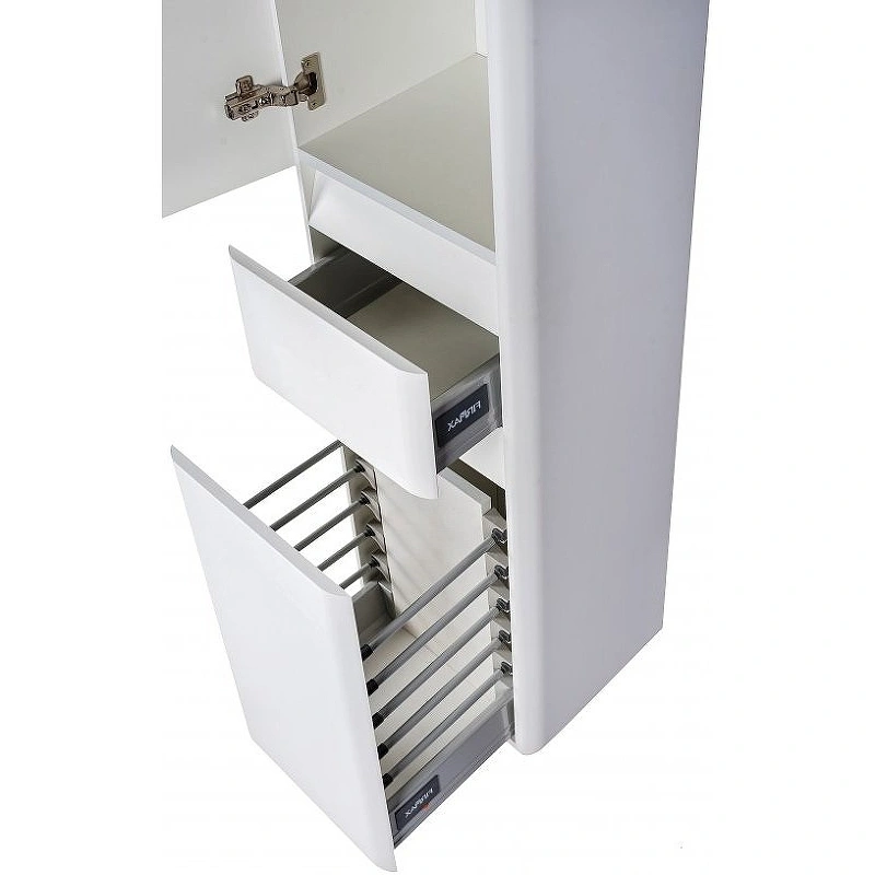 Пенал Style Line Атлантика 35 L Plus Люкс напольный, с корзиной, антискрейч, белый матовый от магазина Vanna-Vanna.ru!