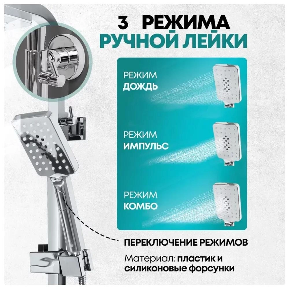 Душевая система Grocenberg GB7008WC, белый/хром от магазина Vanna-Vanna.ru!