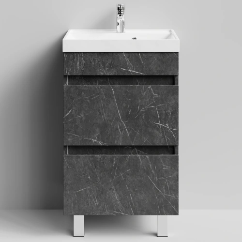Тумба с раковиной Vod-ok Бест 50  напольная, Мрамор Графит софт тач от магазина Vanna-Vanna.ru!