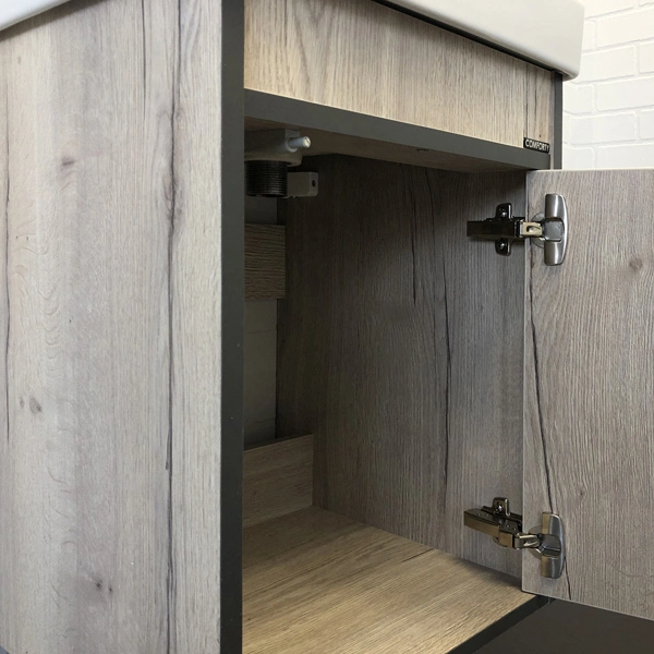 Тумба подвесная Comforty Вена-45 дуб дымчатый с раковиной Адриана 45 от магазина Vanna-Vanna.ru!