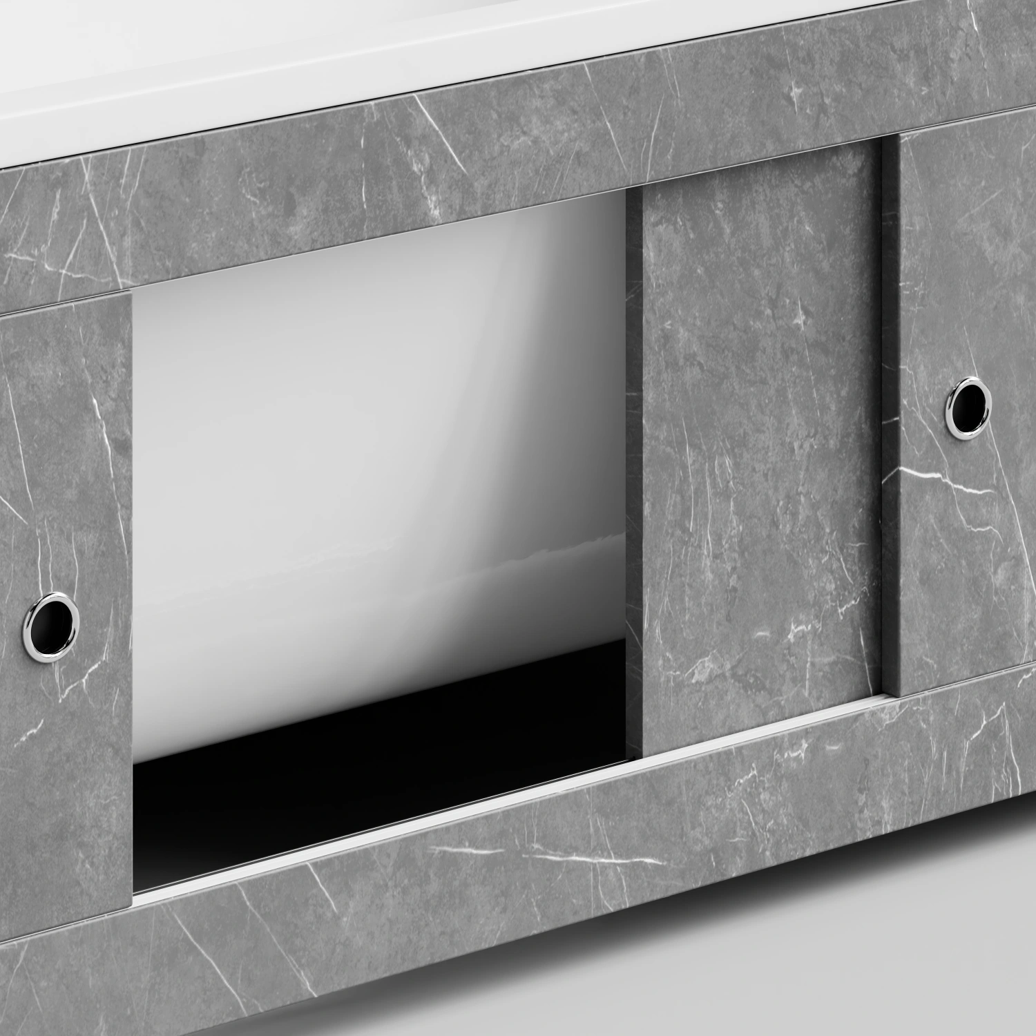 Экран под ванну Vod-ok Купе 180 раздвижной Мрамор Серый софт тач от магазина Vanna-Vanna.ru!