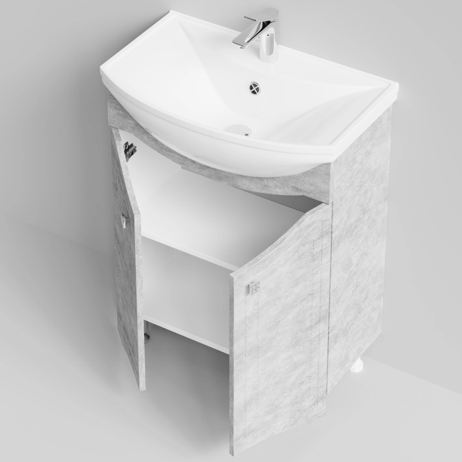 Тумба с раковиной Адам 65 напольная, Горный камень
