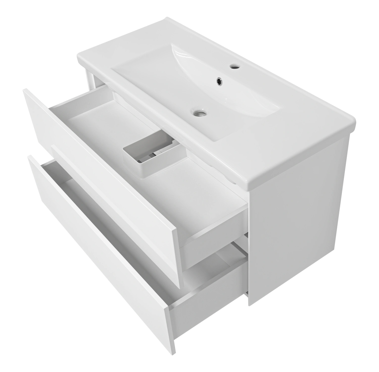 Тумба с раковиной Misty Твист 100 подвесная (белая) от магазина Vanna-Vanna.ru!