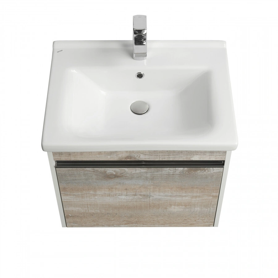 Тумба подвесная Aquaton Капри 60 раковиной Миранда 60, бетон пайн от магазина Vanna-Vanna.ru!