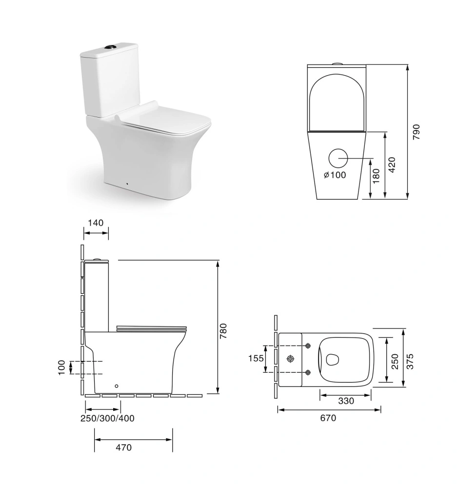 Унитаз SantiLine SL-5023 напольный, безободковый, белый от магазина Vanna-Vanna.ru!