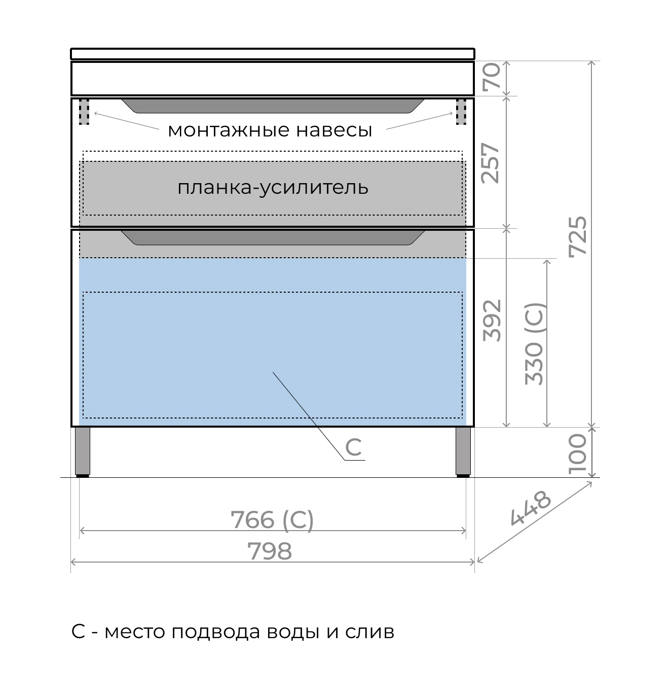 Тумба напольная Style Line Остин 80 с раковиной Фортуна 80 белый, крем от магазина Vanna-Vanna.ru!