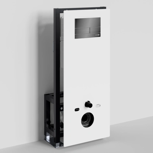 Инсталляция WasserKraft Glan 66TLT.010.ME.WH.PB04 для подвесного унитаза, с кнопкой от магазина Vanna-Vanna.ru!