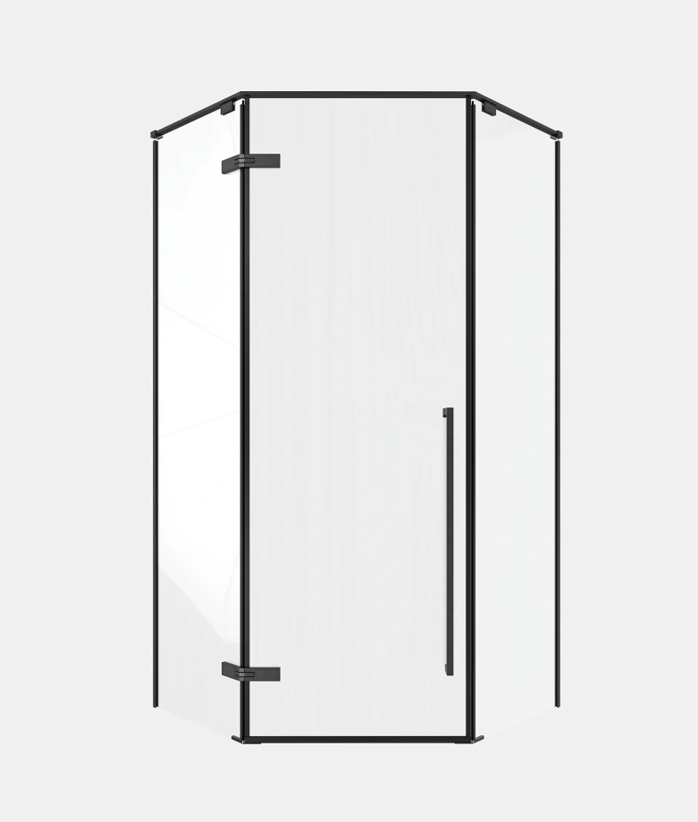 Душевой угол Timo TTSSP-100/03C-8, распаш 1000*1000*2000, профиль черный, стекло прозрачное 8 мм от магазина Vanna-Vanna.ru!