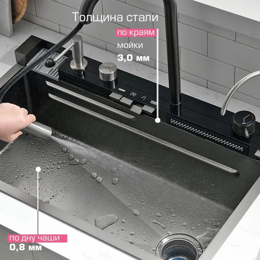 Мойка кухонная многофункциональная Esbano GEYSERUS-5 68х45 от магазина Vanna-Vanna.ru!