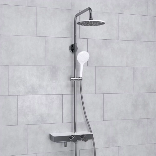 Душевая стойка WasserKraft A113.067.155.CH Thermo хром/белый Soft-touch от магазина Vanna-Vanna.ru!