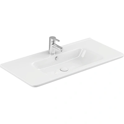 Тумба подвесная Alavann Wave 105 с раковиной Nikson 105, белый от магазина Vanna-Vanna.ru!