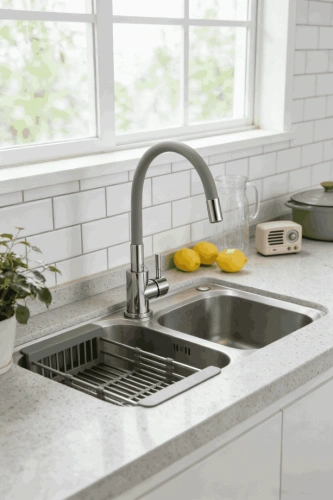 Cмеситель для кухни Ceruttispa Атэна H-G (ATENA H-G) из нержавеющей стали, цвет хром, излив серый от магазина Vanna-Vanna.ru!