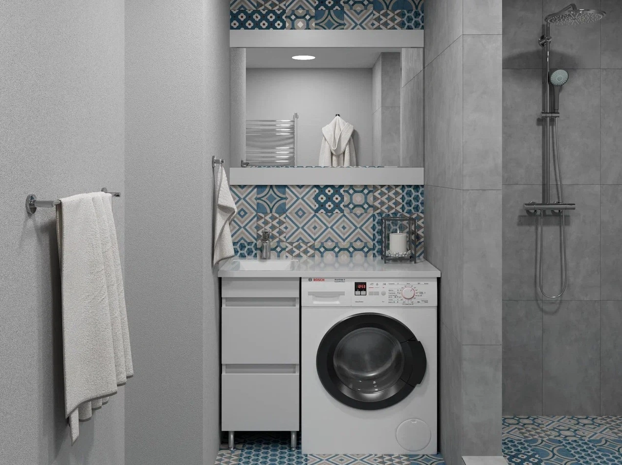 Тумба напольная Stella Polar Мадлен 105 с раковиной Мадлен 105, L, 2 ящика, белый