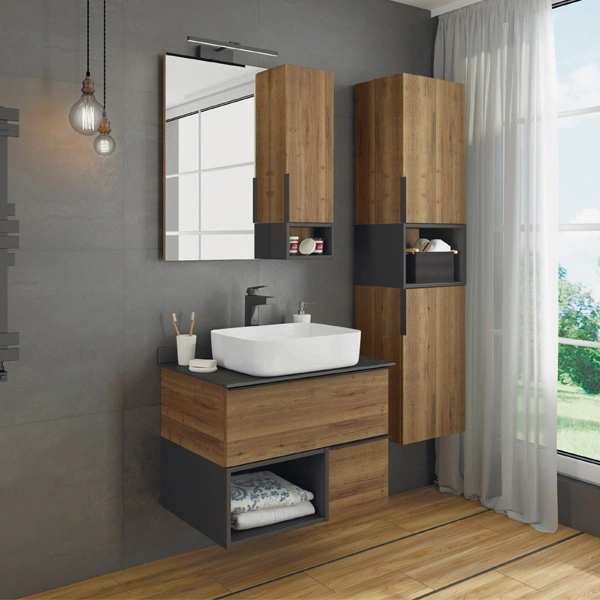 Зеркало-шкаф Comforty Штутгарт-75 дуб тёмно-коричневый от магазина Vanna-Vanna.ru!