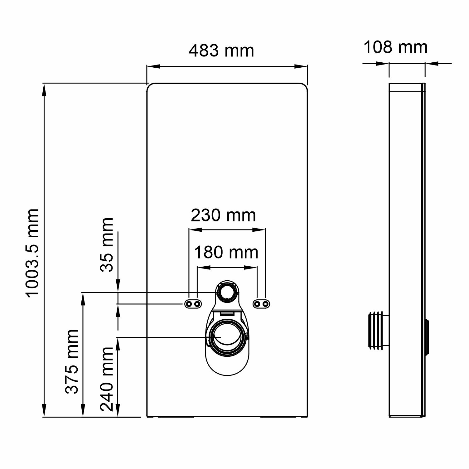 Инсталляция WasserKraft Naab 86TLT.040.SE.WH для подвесного унитаза, пристенный модуль, с сенсорным механизмом смыва от магазина Vanna-Vanna.ru!