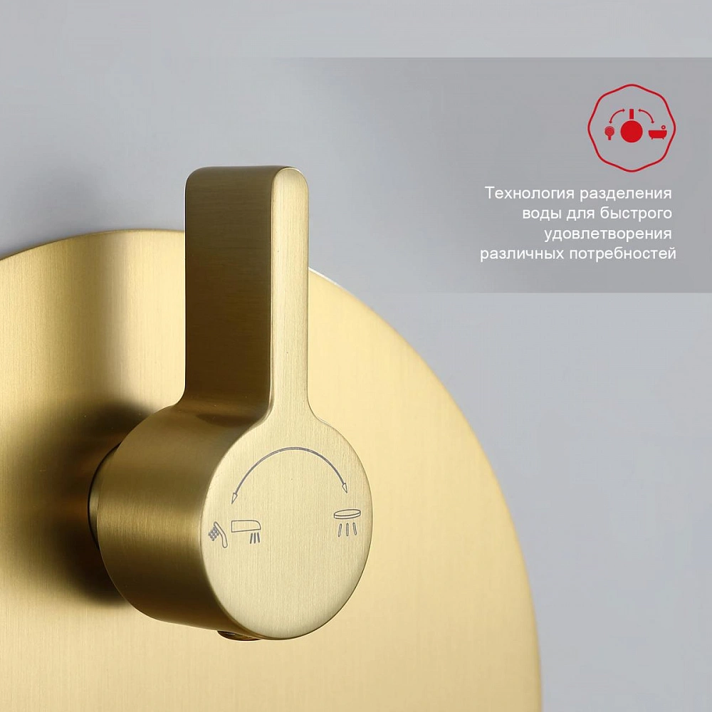 Душевая система встраиваемая Raglo R20.27.03, сатин золотой от магазина Vanna-Vanna.ru!