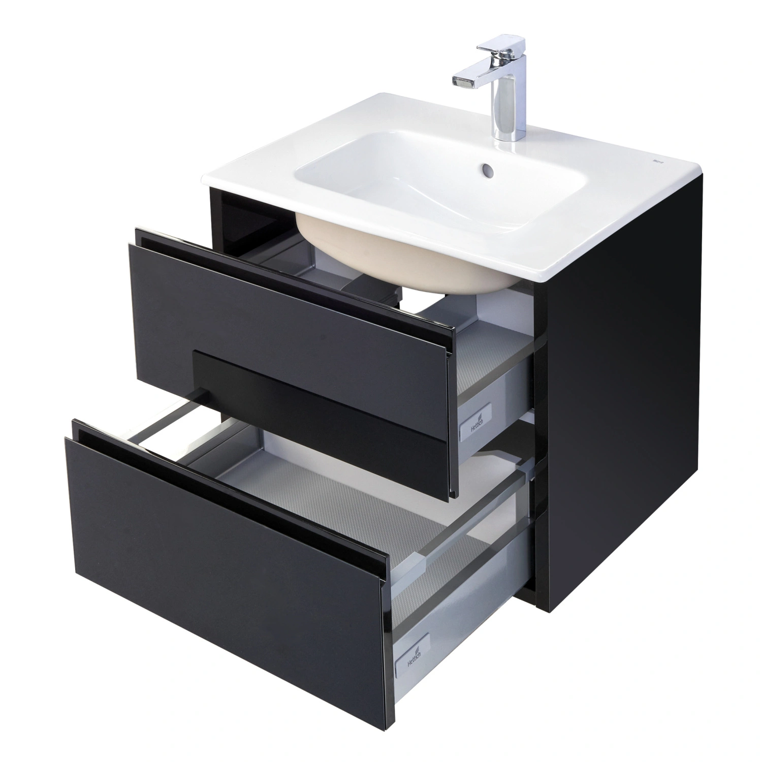 Тумба Aquaton Римини 60 с раковиной VICTORIA-N 60 подвесная, черный