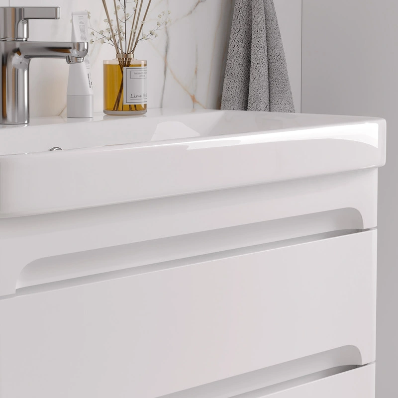 Тумба с раковиной EQUIL Nice 80 подвесная, 2 ящика, белый от магазина Vanna-Vanna.ru!