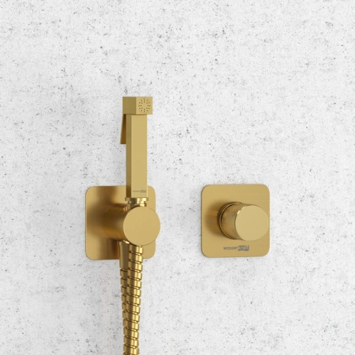 Смеситель с гигиеническим душем WasserKraft Schunter A8251.285.237.213 матовое золото от магазина Vanna-Vanna.ru!