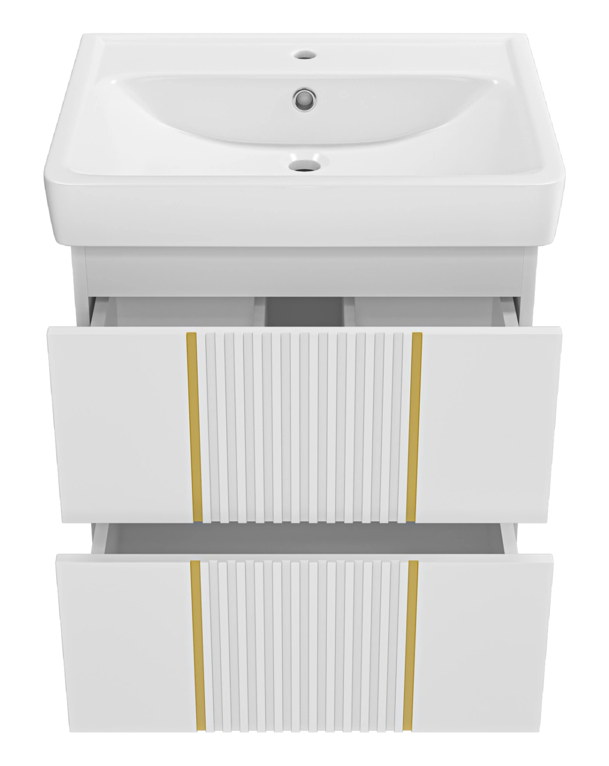 Тумба с раковиной Brevita Vega 60 подвесная, белый/патина золото от магазина Vanna-Vanna.ru!